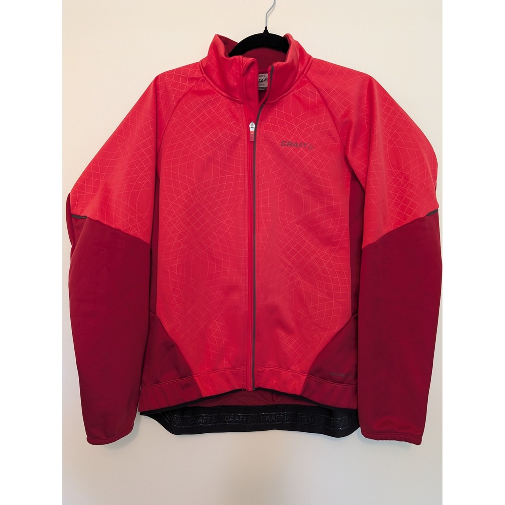 Craft of Scandinavia Fleece Lined Softshell Cycling Jacket Red Women XL (fits L)